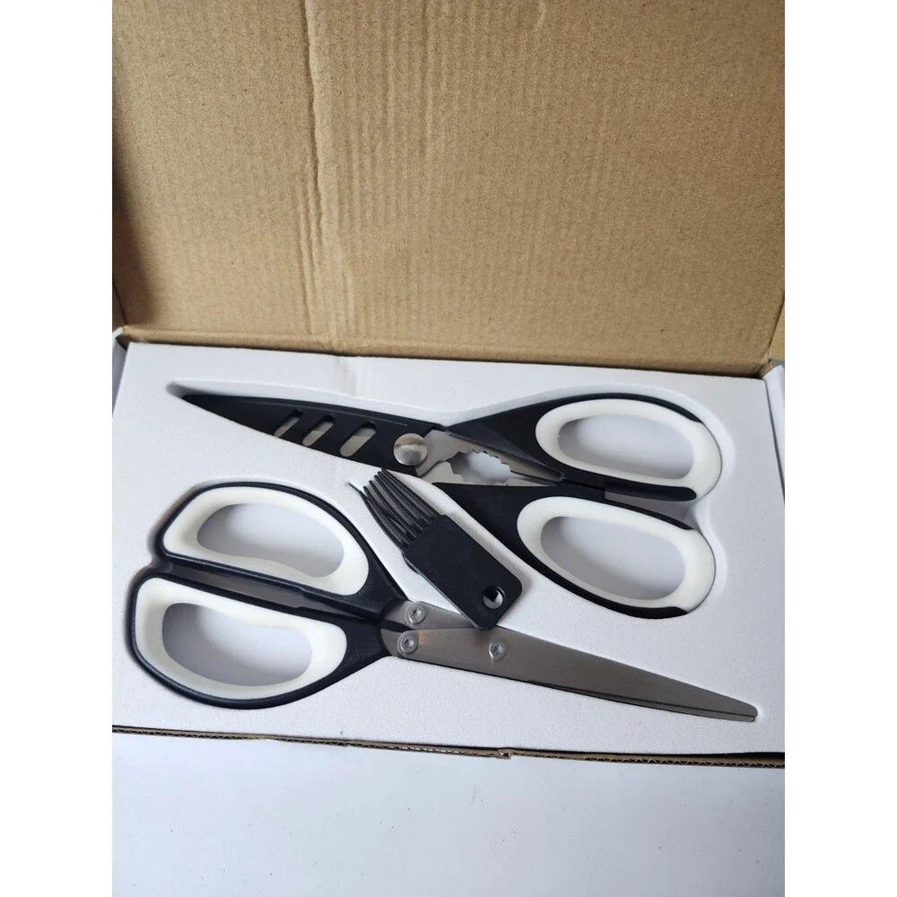 Multifunctional Kitchen Shears Set - 2 Pack Kitchen Scissors, All Purpose